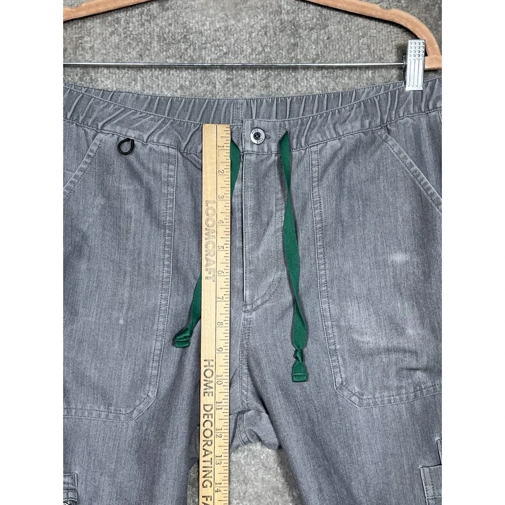 FIGS Cairo Cargo Scrub‎ Pants Mens Size Medium Graphite Gray Drawstring Pockets